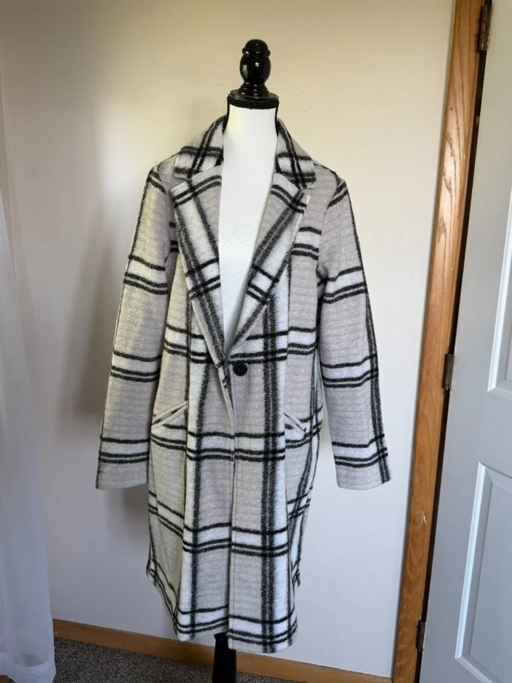 Rachel Zoe Plaid Long Coat | NWT | Size Large